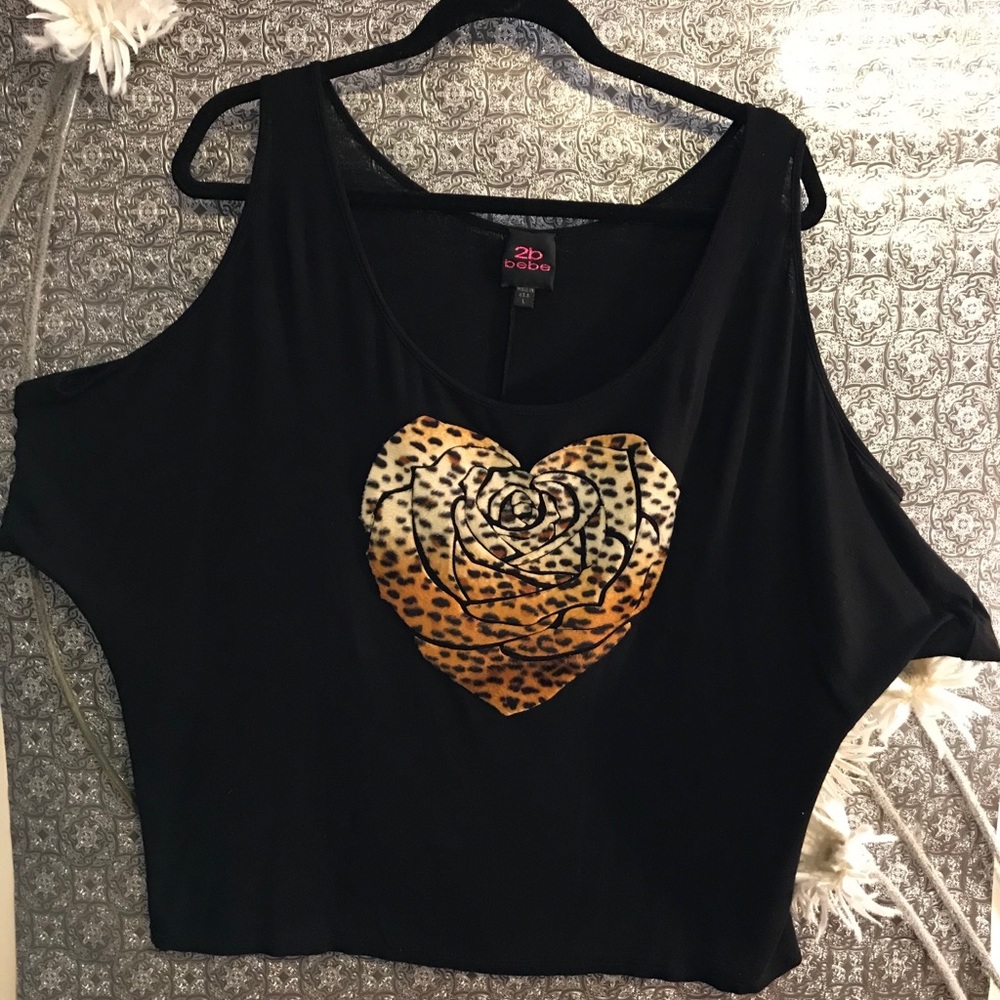 Black off the shoulder shirt